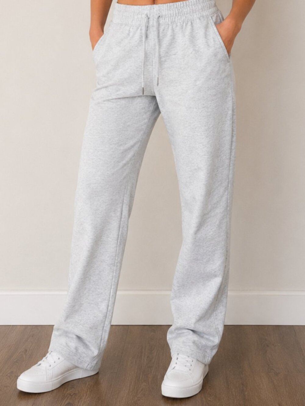 HMiYA High-Waisted Grey Joggers – Drawstring – Size M